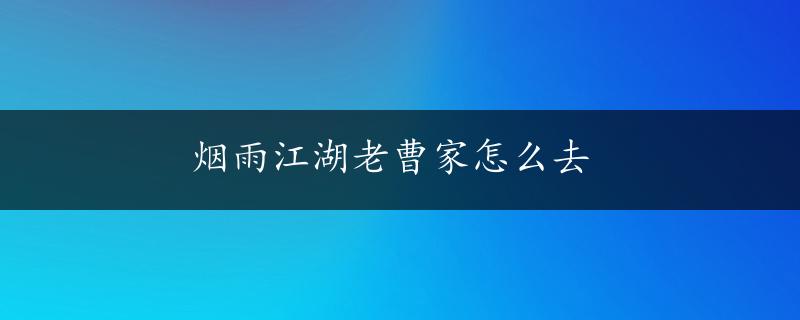 烟雨江湖老曹家怎么去