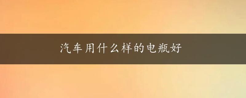 汽车用什么样的电瓶好