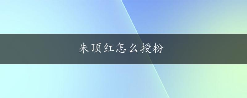 朱顶红怎么授粉