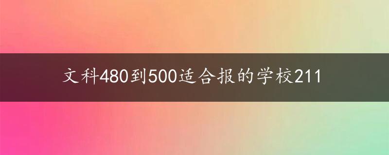 文科480到500适合报的学校211