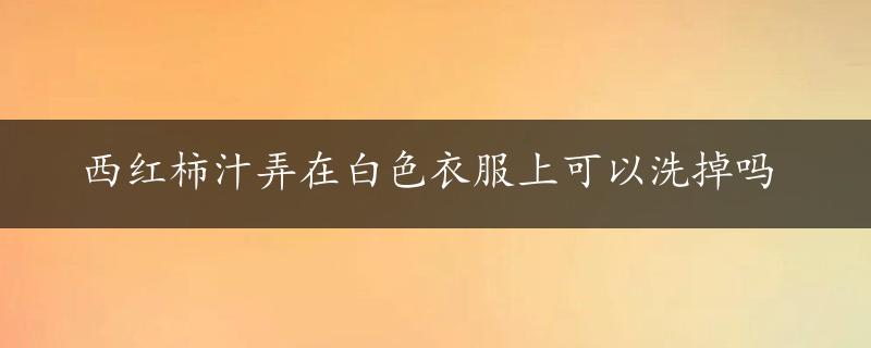 西红柿汁弄在白色衣服上可以洗掉吗