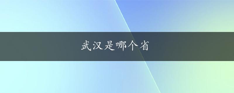 武汉是哪个省