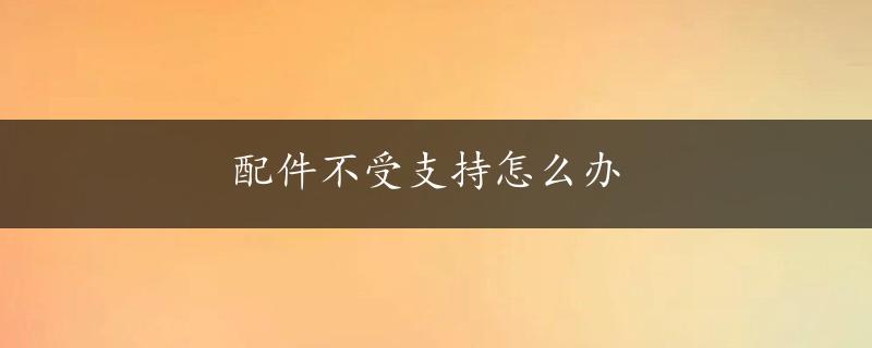 配件不受支持怎么办