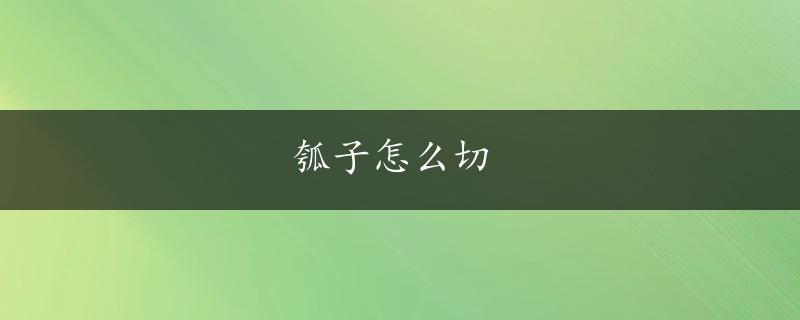 瓠子怎么切