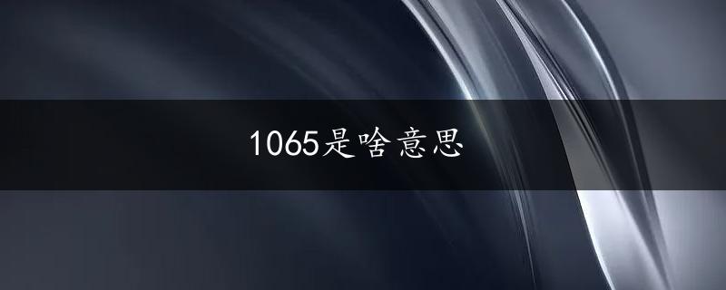 1065是啥意思