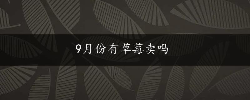 9月份有草莓卖吗