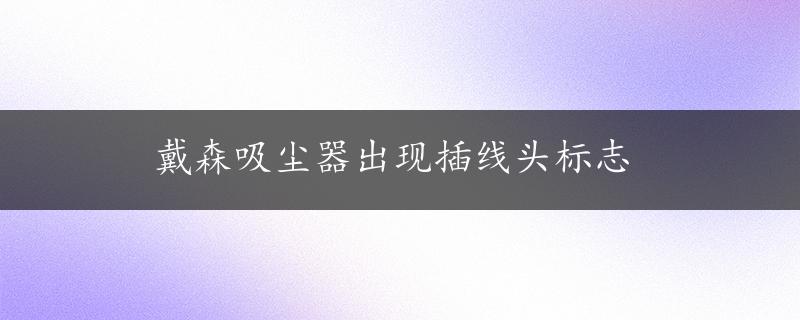 戴森吸尘器出现插线头标志