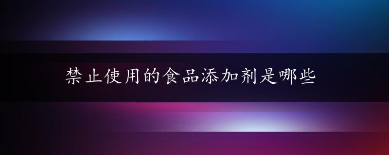 禁止使用的食品添加剂是哪些