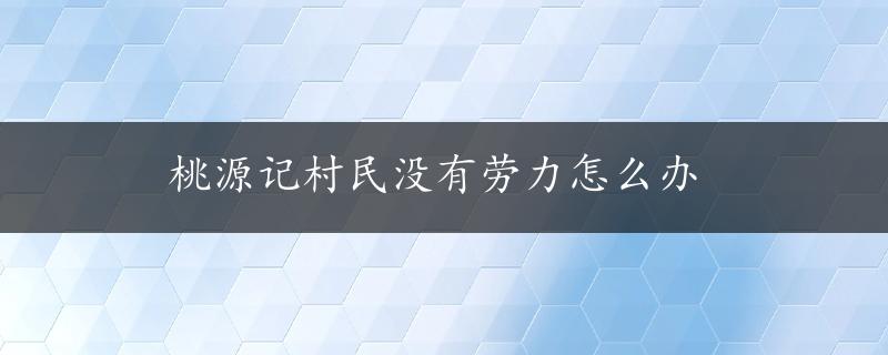 桃源记村民没有劳力怎么办