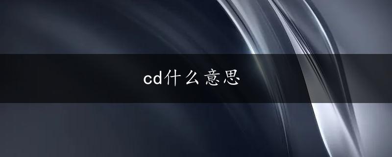 cd什么意思