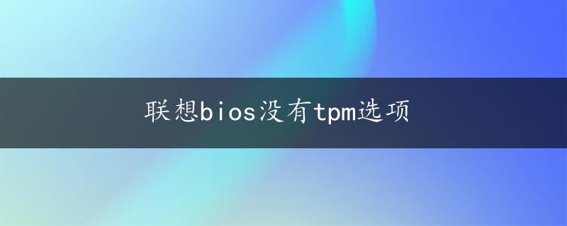 联想bios没有tpm选项