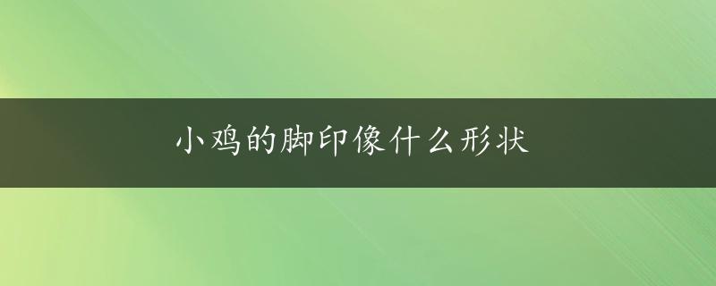 小鸡的脚印像什么形状