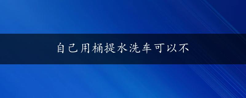 自己用桶提水洗车可以不