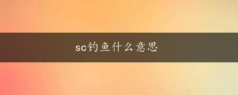 sc钓鱼什么意思