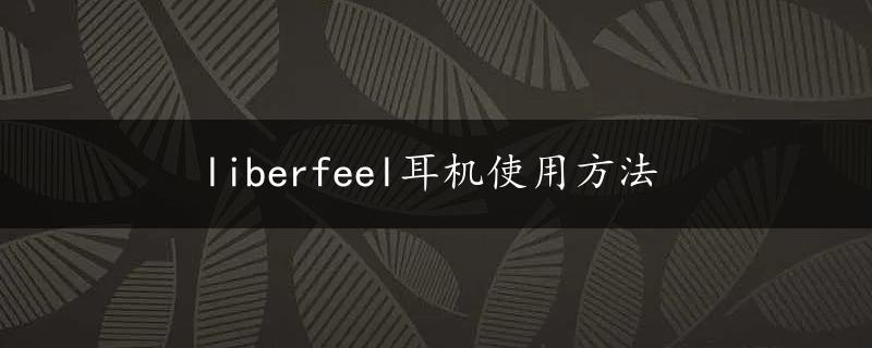 liberfeel耳机使用方法