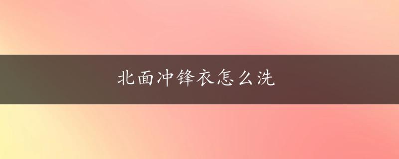 北面冲锋衣怎么洗