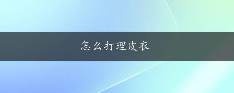 怎么打理皮衣