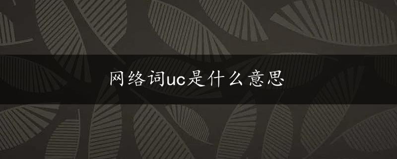 网络词uc是什么意思