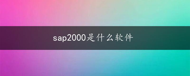 sap2000是什么软件