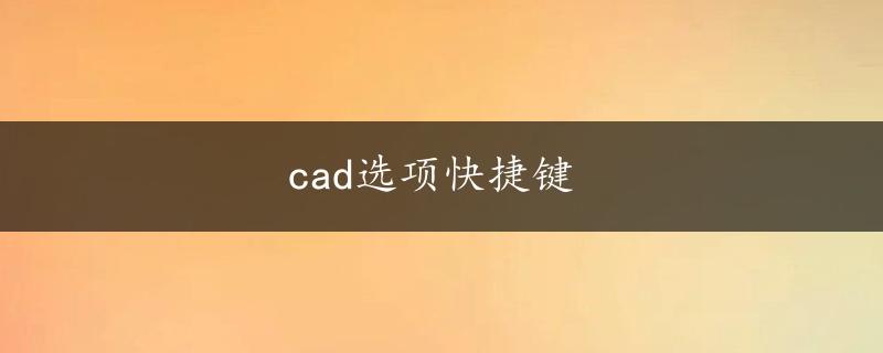 cad选项快捷键