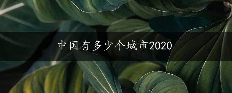 中国有多少个城市2020