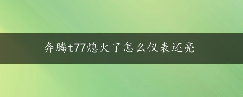 奔腾t77熄火了怎么仪表还亮