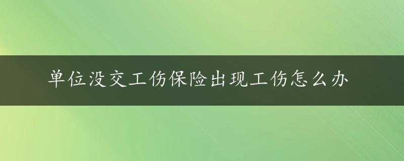 单位没交工伤保险出现工伤怎么办