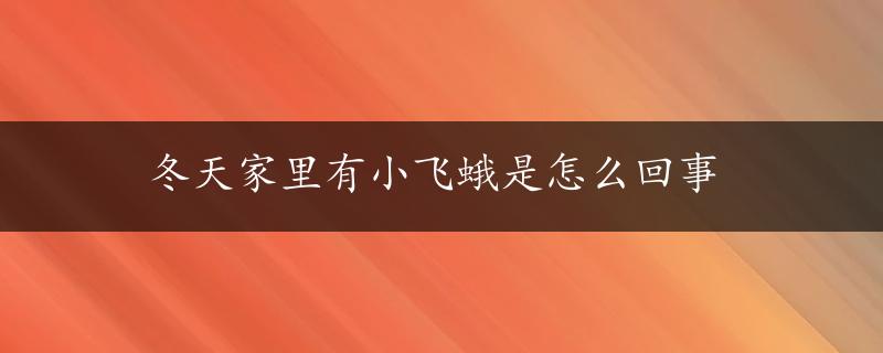 冬天家里有小飞蛾是怎么回事