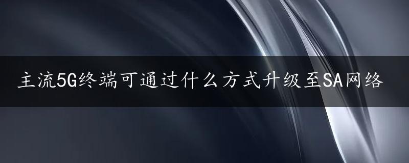 主流5G终端可通过什么方式升级至SA网络