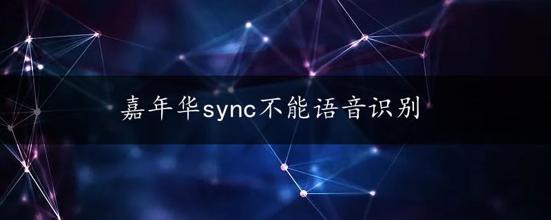 嘉年华sync不能语音识别