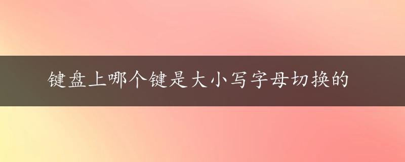 键盘上哪个键是大小写字母切换的