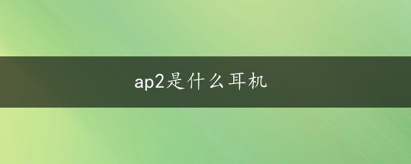 ap2是什么耳机