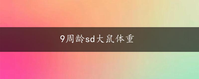 9周龄sd大鼠体重