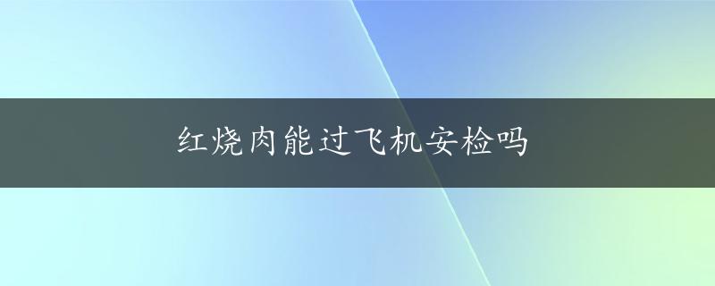 红烧肉能过飞机安检吗