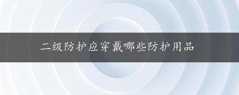 二级防护应穿戴哪些防护用品