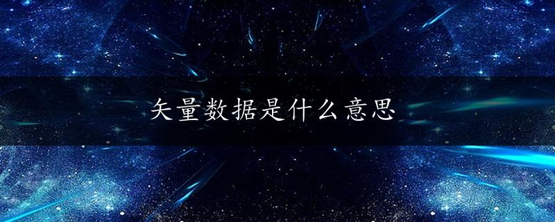 矢量数据是什么意思