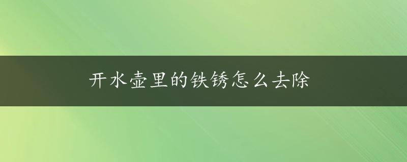 开水壶里的铁锈怎么去除