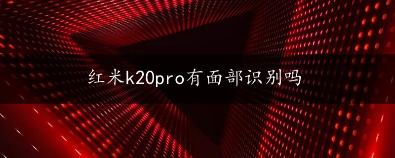 红米k20pro有面部识别吗