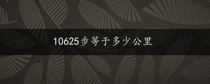 10625步等于多少公里