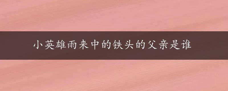 小英雄雨来中的铁头的父亲是谁