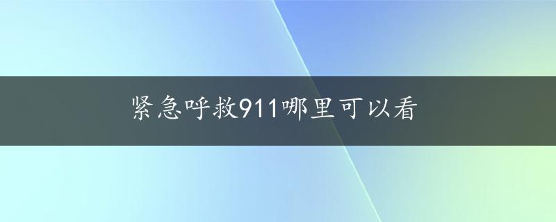 紧急呼救911哪里可以看