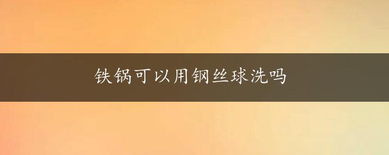 铁锅可以用钢丝球洗吗