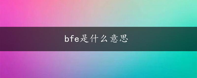 bfe是什么意思