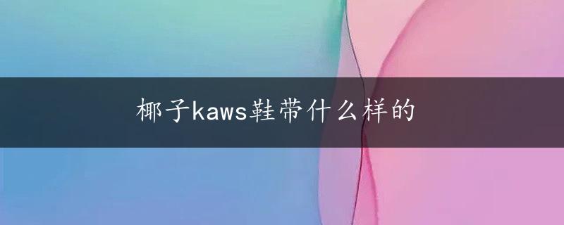 椰子kaws鞋带什么样的