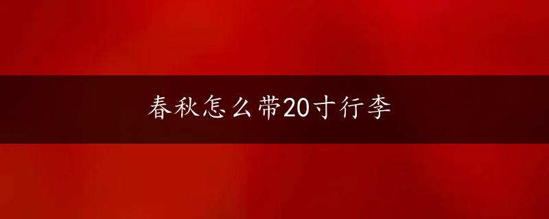 春秋怎么带20寸行李