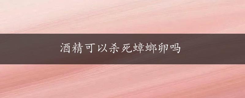 酒精可以杀死蟑螂卵吗