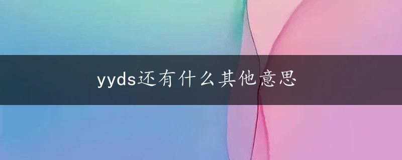 yyds还有什么其他意思