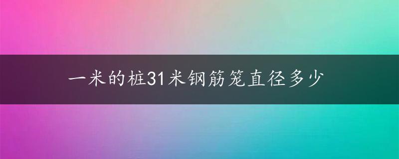 一米的桩31米钢筋笼直径多少