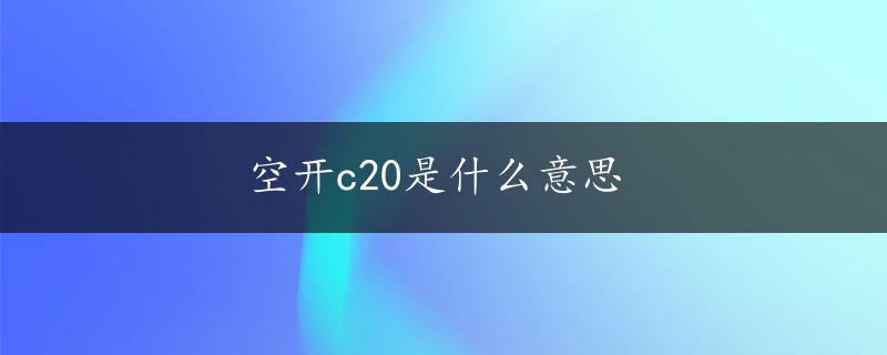 空开c20是什么意思