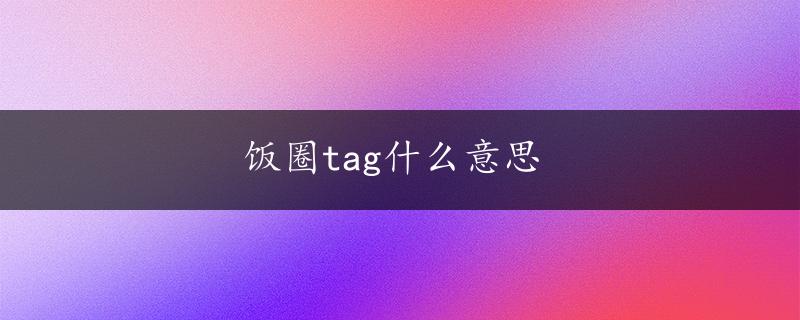 饭圈tag什么意思